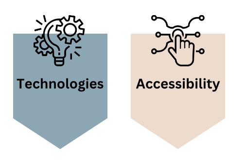 A light bulb with gears inside, symbolizing the integration of new technologies and a hand pointing to a button, emphasizing mobile accessibility